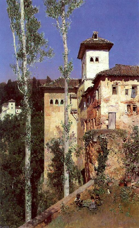 Ortega, Martin Rico y The Ladies' Tower in the Alhambra, Granada oil painting image